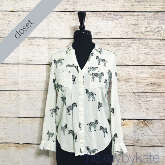 Anthropologie Tops - Anthropologie Maeve Long Sleeve Zebra Top